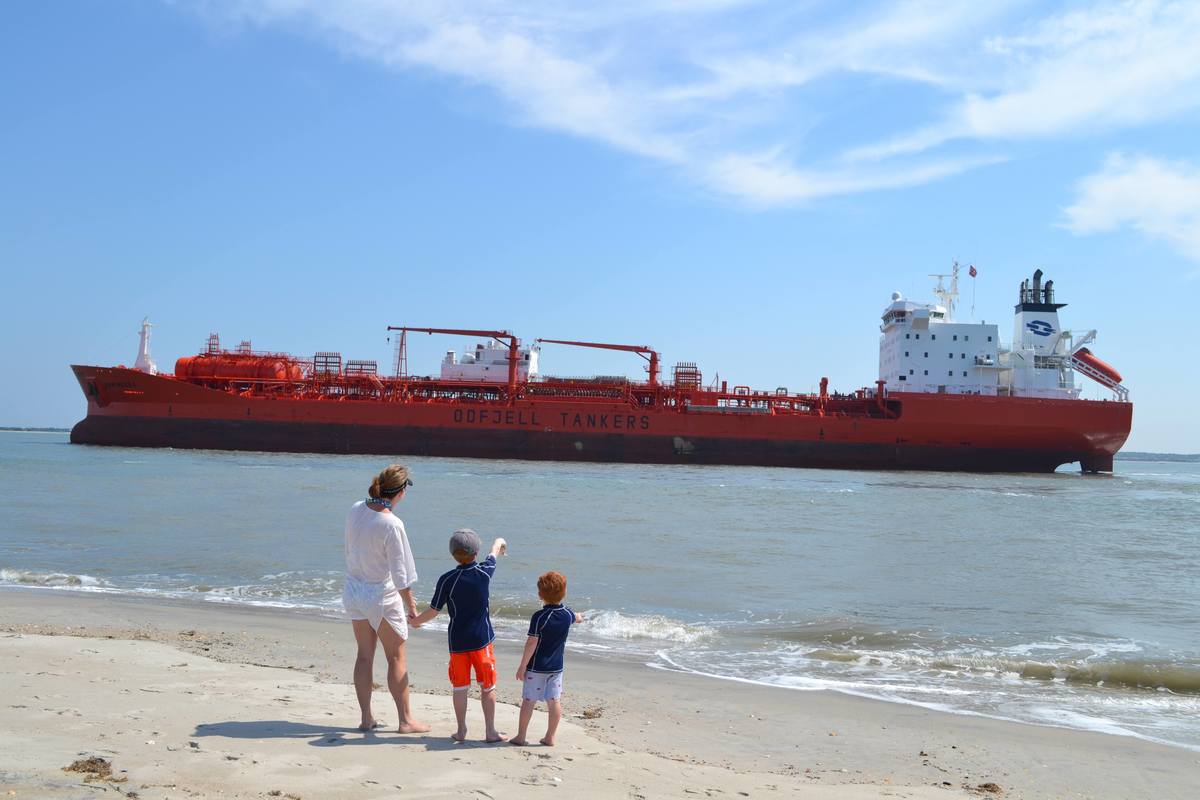 An Odfjell chemical tanker calls Moorehead in the US. Photo by Charles Leeuwenburg