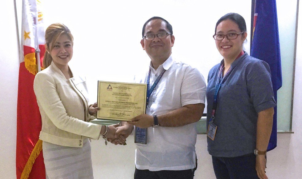 Odfjell in the Philippines (OiP) has been awarded two 'Certificates of Compliance' (COC) by the Philippines' Department of Labour and Employment.