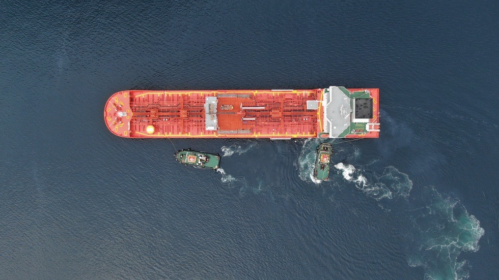 Bird view of an Odfjell chemical tanker