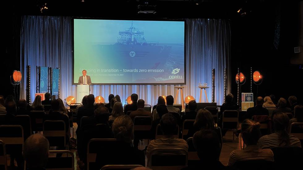 CEO of Odfjell SE, Kristian Mørch, on stage at The Ocean conference, held in Bergen September 14, 2021