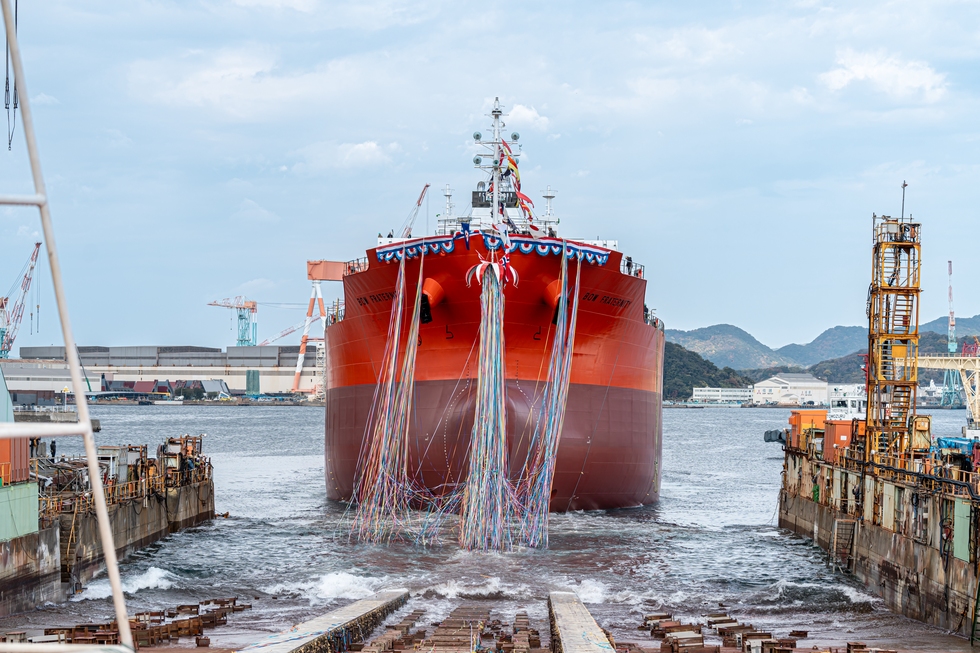 Odfjell vessel launched to sea at the Fukuoka shipyard in Japan