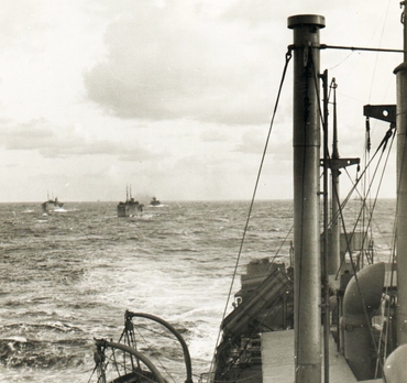 Shipping during World War II: An Allied convoy in the Atlantic