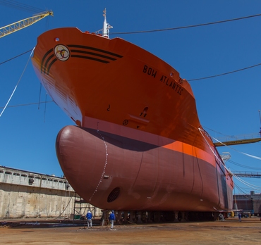 Odfjell&#039;s chemical tanker Bow Atlantic at the EAS shipyard in Brazil