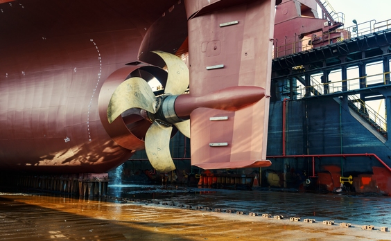 The propeller system at an Odfjell chemical tanker. Photo by Thomas Kohnle. 